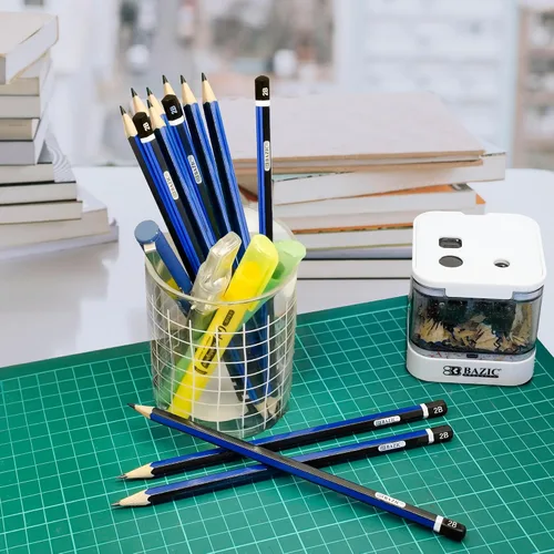 Miniatura 6 de Bazic #2B, lápices de madera, calidad premium, Azul