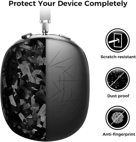 Miniatura 3 de MONOCARBON Funda de fibra de carbono real para Airpods Max (2024 y 2020), cubierta dura protectora de grado militar para auriculares Apple Airpods