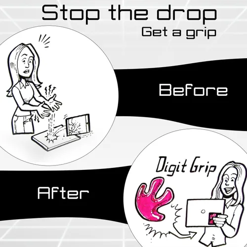 Miniatura 7 de Digit Grip™ - Agarre para teléfono celular - Soporte ergonómico y cómodo para el dedo del teléfono - Agarre para teléfono celular para la mayoría