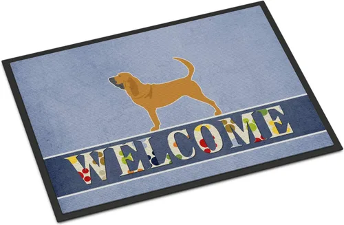 Caroline's Treasures BB5488MAT Bloodhound - Felpudo de bienvenida de 18 x 27 pulgadas, para interiores y exteriores, para entrada, antideslizante,