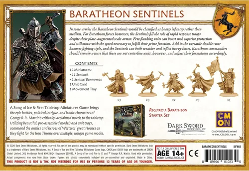 Miniatura 2 de Una canción de hielo y fuego Juego de mesa en miniaturas Unidad de centinelas de Baratheon Juego de estrategia para adolescentes y adultos A