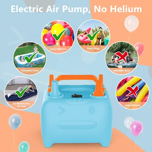 Miniatura 5 de OWill Balloon Pump Electric, Multipurpose Balloon Inflator Electric Air Pump, Portable Dual Nozzle Balloons Air Pump Electric 600W Blow Machine for