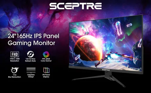 Miniatura 6 de Sceptre Monitor para juegos IPS de 24 pulgadas, 165 Hz, 144 Hz, Full HD (1920 x 1080), FreeSync Eye Care FPS RTS DisplayPort HDMI Altavoces