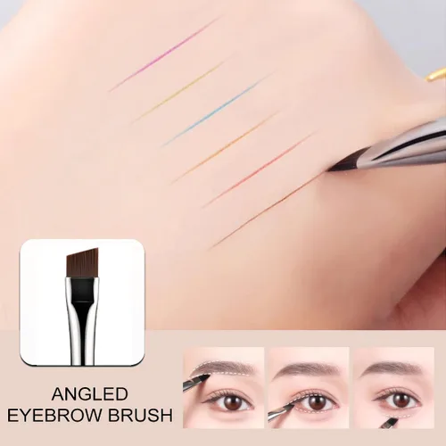 Miniatura 2 de KINGMAS Cepillo para Cejas Spoolie Profesional de Doble Punta con Ángulo para Delinear y Dar Forma a las Cejas o Pestañas (Negro)