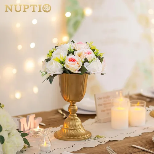 Miniatura 178 de NUPTIO Centros de mesa de flores para mesas de boda: arreglo de bolas de flores artificiales rosa y blanco para bodas, fiestas, 2 piezas de rosas