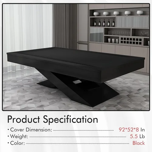 Miniatura 4 de Funda para mesa de billar de 7 pies con cepillo para mesa de billar, fundas de cuero impermeable para exteriores, para proteger la mesa de billar