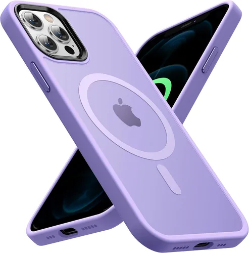 Miniatura 14 de Funda magnética para iPhone 12/iPhone 12 Pro, probada en caídas de grado militar, compatible con MagSafe, a prueba de golpes, translúcida, parte