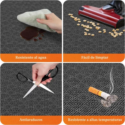 Miniatura 5 de KMAT Alfombrilla para silla de oficina, 36 x 48 pulgadas, protector de suelo de trabajo pesado para madera dura/baldosas, alfombrilla de suelo Negro