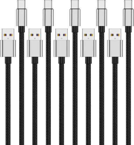Miniatura 22 de CyvenSmart - Cargador compatible con Samsung Galaxy S10, S9, S8 Plus (3 A, carga rápida), 3 unidades de cable TPE USB C de 6 pies / 1.82 m., USB A
