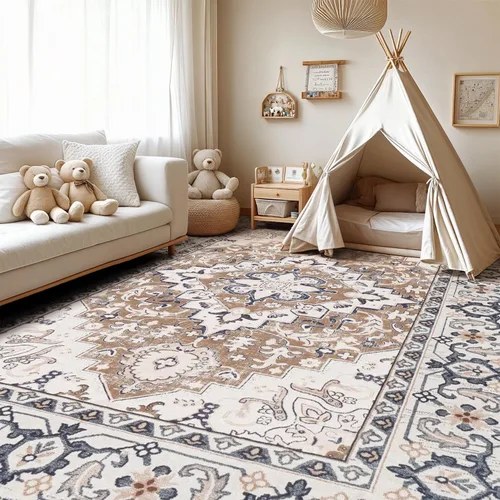 Miniatura 3 de Lofus 8x10 Alfombras de área para sala de estar, alfombra de área lavable, alfombras para dormitorio, cocina, alfombra vintage boho, alfombra suave