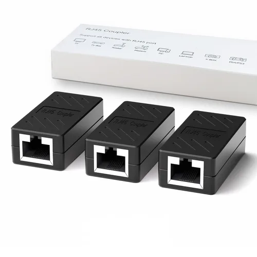 Miniatura 16 de Dingsun Acoplador RJ45, extensor Ethernet para conector hembra a hembra Cat7/Cat6/Cat5e/Cat5 (1 paquete, negro)