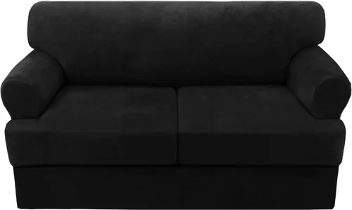 Miniatura 29 de H.VERSAILTEX Funda para sofá de 2 piezas, fundas para sillón con cojines en forma de T, funda para sofá de terciopelo grueso, protector de muebles