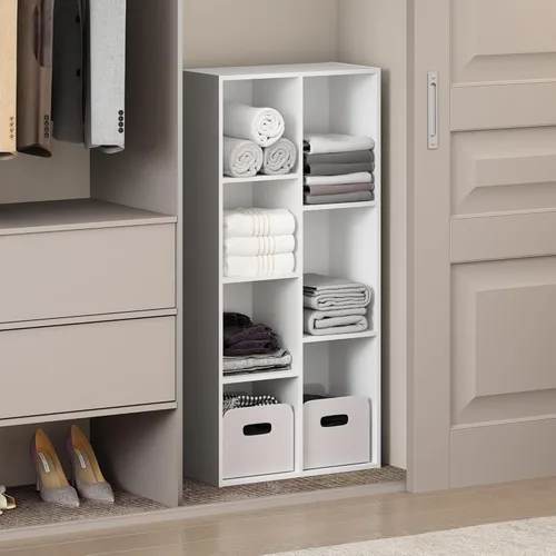 Miniatura 22 de Furinno Reed - Organizadores y almacenamiento de armario, organizador de armario de 5 niveles, estante abierto, para armario, dormitorio, sala