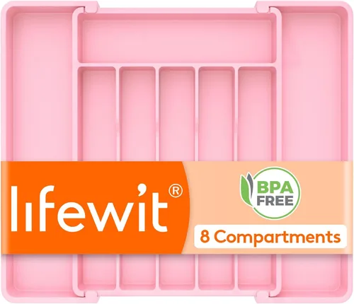Miniatura 27 de Lifewit Organizador de cajones de cubiertos, bandeja expandible para utensilios de cocina, soporte para vajilla y cubiertos libre de BPA