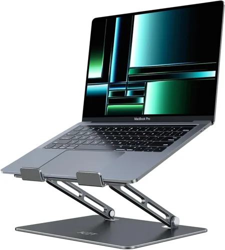 Miniatura 8 de JCZT Soporte Ajustable para Laptop de Escritorio, Elevador Plegable de Metal para Laptop, Soporte Portátil con Montaje para Laptop, Soporte
