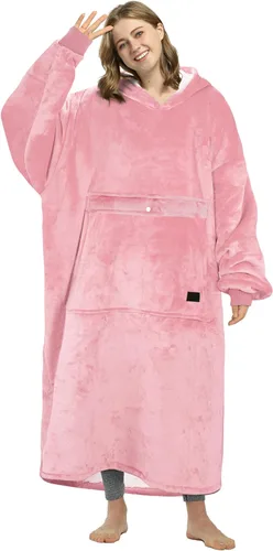 Miniatura 10 de Catalonia Sudadera extragrande tipo manta con capucha, sudadera de sherpa portátil para adultos, hombres y mujeres