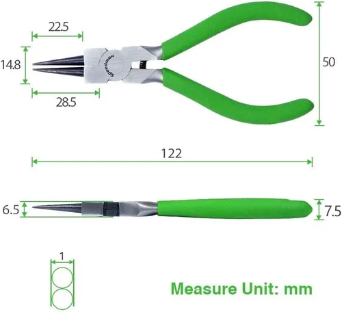 Miniatura 6 de SPEEDWOX Mini alicates de punta redonda para fabricación de joyas - Alicates pequeños de 5 pulgadas para hacer bucles de alambre con mandíbula