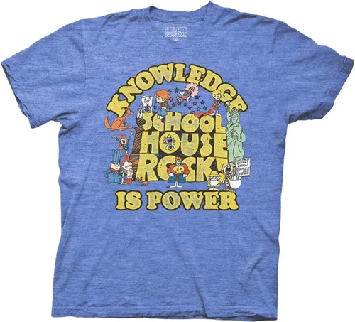 Ripple Junction Schoolhouse Rock - Camiseta de manga corta para hombre, diseño de Knowledge is Power, retro, vintage, con licencia oficial