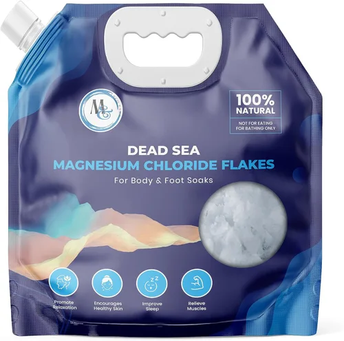 Miniatura 10 de Sales de baño de escamas de magnesio del Mar Muerto Suplemento de magnesio premium Sales de baño (10 libras)
