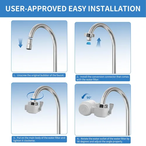 Miniatura 2 de Filtro de agua para grifo del fregadero, filtro de agua del fregadero, reduce el cloro, la arena y los olores, purificador de agua de modo doble