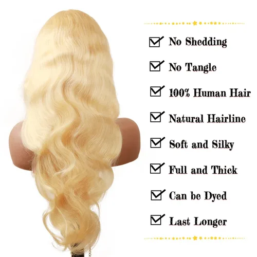 Miniatura 3 de Peluca de encaje frontal de cabello humano ondulada tipo body wave de 13x6. Peluca de cabello humano predepilada con cabello de bebé. Peluca