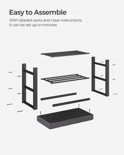Miniatura 6 de SONGMICS Banco de zapatos, banco de almacenamiento, banco de entrada con cojín, estante para zapatos con asiento, ahorro de espacio, estilo moderno