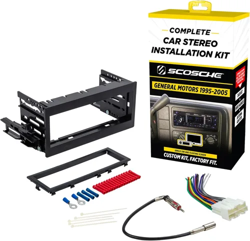 Miniatura 9 de Scosche GM1483B - Kit de tablero DIN individual compatible con selectos camionetas Cadillac, Chevrolet y GMC 1995-05 de tamaño completo, kit