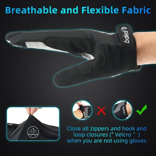 Miniatura 5 de BALEAF Guantes térmicos de ciclismo para hombres y mujeres, acolchados que absorben los golpes, guantes de ciclismo de montaña para dedos completos