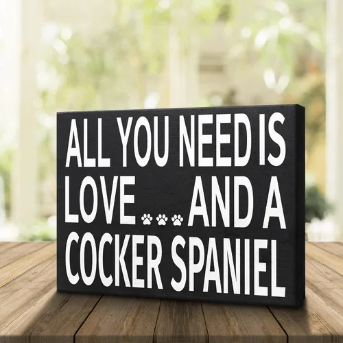 Miniatura 3 de Letrero de madera All You Need Is Love and a Cocker Spaniel, regalo de decoración del hogar para amantes del cocker spaniel, fabricado en Estados
