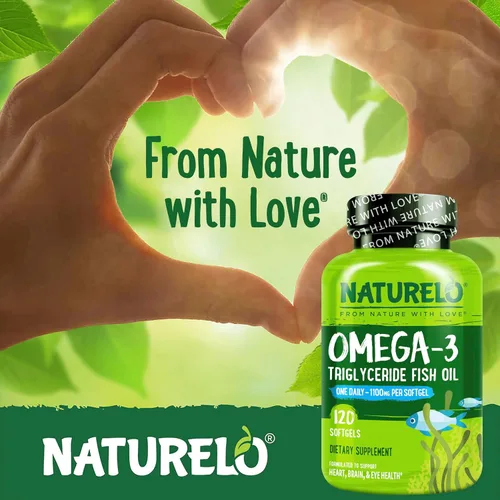 Miniatura 4 de NATURELO Suplemento de aceite de pescado omega 3 sin eructos, 1100 mg de triglicérido omega-3, EPA + DHA, aceite de pescado líquido para corazón