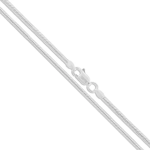 Miniatura 18 de Plata de ley 0.079 in (2 mm), 0.098 in (2.5 mm), 0.118 in (3 mm), 0.157 in (4 mm), 0.197 in (5 mm), cadena de serpiente redonda, collar de cadena
