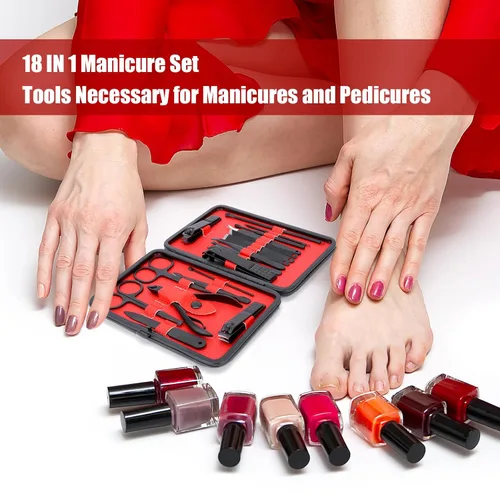 Miniatura 6 de Juego de manicura, juego de cuidado de uñas de acero inoxidable, herramienta profesional de aseo para uñas encarnadas, kit de pedicura y cortador