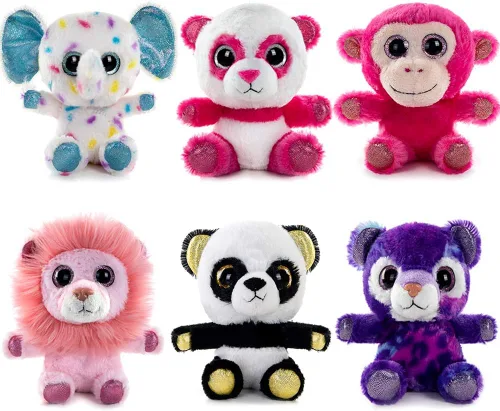 Miniatura 9 de My OLi Juego de juguetes de peluche de Navidad, 6 unidades de animales de peluche suaves de alta calidad, personajes navideños con Papá Noel, muñeco