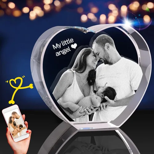 Foto de cristal 3D, regalo personalizado de Navidad, regalos personalizados para papá y mamá, él, ella, esposa y marido. Regalos de imagen