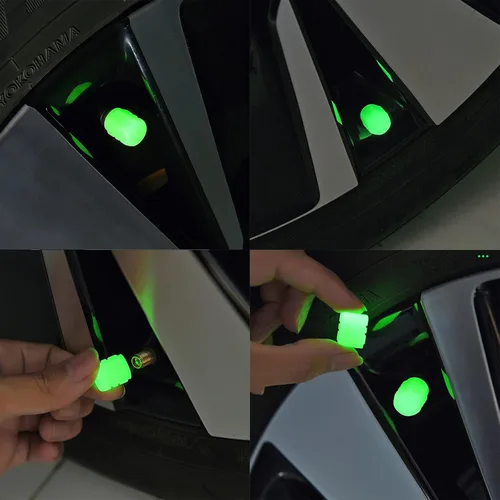 Miniatura 5 de 20 PIEZAS Tapas Fluorescentes para Vástago de Válvula de Neumático - Cubiertas Luminosas para Neumáticos de Vehículos Universales - Accesorios