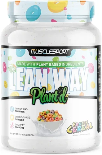 Musclesport Lean Way Proteína vegetal - Mezcla de proteína de guisante y proteína de arroz integral, con CLA, MCT y L-carnitina añadidos, 20