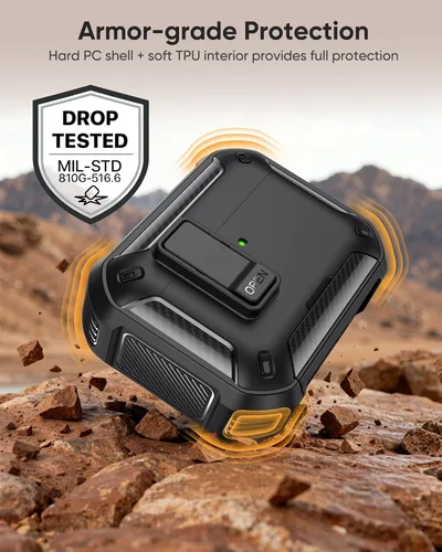 Miniatura 6 de MoKo for AirPods Pro 2 Case with Lock - Compatible with MagSafe, Phone Stand & Auto Pop-up for AirPods Pro 2nd/1st Generation Case, Military-Grade
