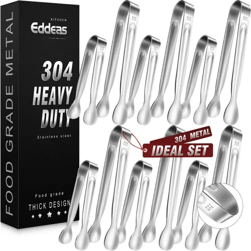 Miniatura 34 de Pinzas para cocinar – Pinzas de cocina de acero inoxidable de 600 grados resistentes al calor, pinzas de bloqueo de metal resistente, perfectas