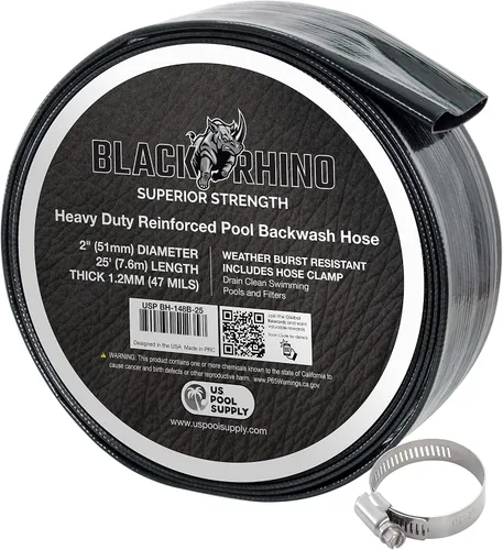 U.S. Pool Supply Manguera de retrolavado para piscina de 2 pulgadas de diámetro x 25 pies - Manguera de descarga para bomba, filtro de arena y