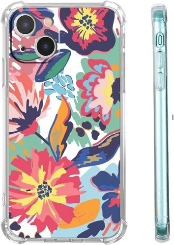 Miniatura 10 de Funda con diseño de flores de gato para iPhone 13 Mini, diseño estético de animales lindos, funda completa de TPU suave para iPhone 13 Mini Flor