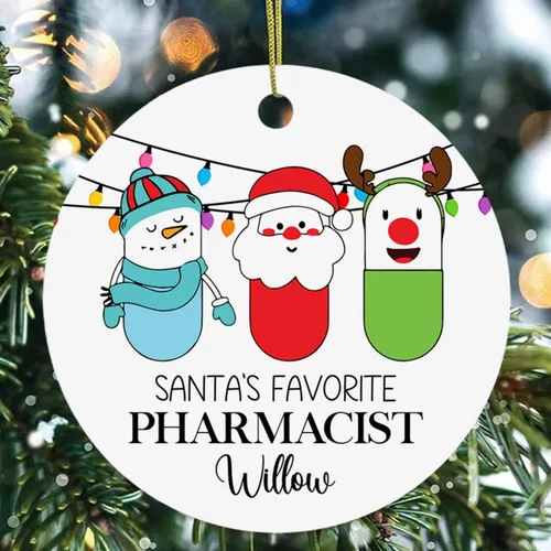 Miniatura 17 de Adorno de cristal personalizado para peluquero de perro favorito de Santa, adorno de Navidad para peluquero de perros 2025, adornos personalizados