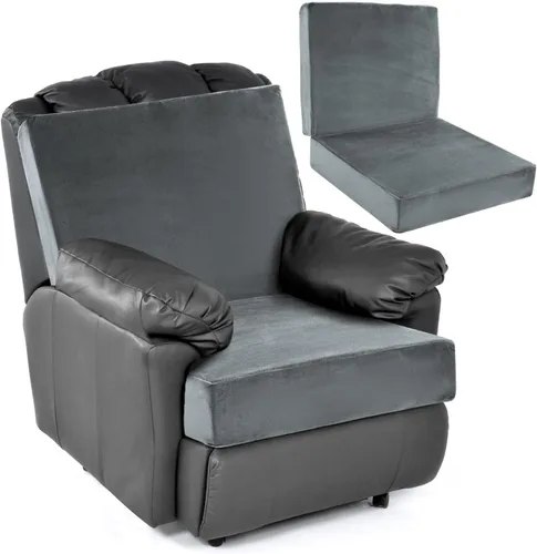 Miniatura 13 de HOMBYS Cojines de espuma para sillas reclinables para ancianos, almohadillas de silla de 4 pulgadas de grosor con soporte de respaldo para silla