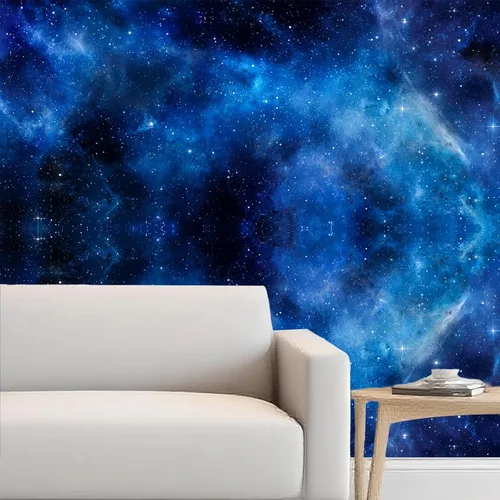 Miniatura 4 de Nuxovilar Papel Tapiz de Mármol Galaxia Azul Oscuro con Textura Despegar y Pegar, 15.75"x39.37", Papel de Contacto Autoadhesivo, Patrón Cósmico Tipo