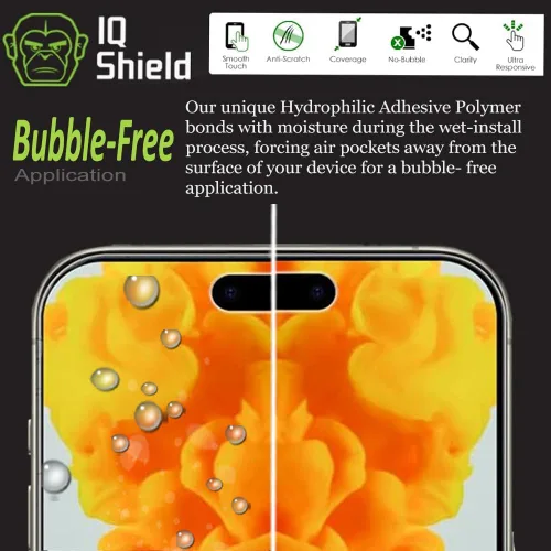 Miniatura 7 de IQShield Paquete de 2 protectores de pantalla para iPhone 15 Pro Max, fácil de instalar, ultra fino, antiarañazos, antiburbujas, resistente a