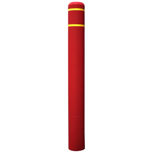 Miniatura 17 de Ideal Shield Cubierta de bolardo de seguridad negra de 1/8 pulgadas de 4 pulgadas con rayas rojas, 60 pulgadas de alto. Cinta de instalación