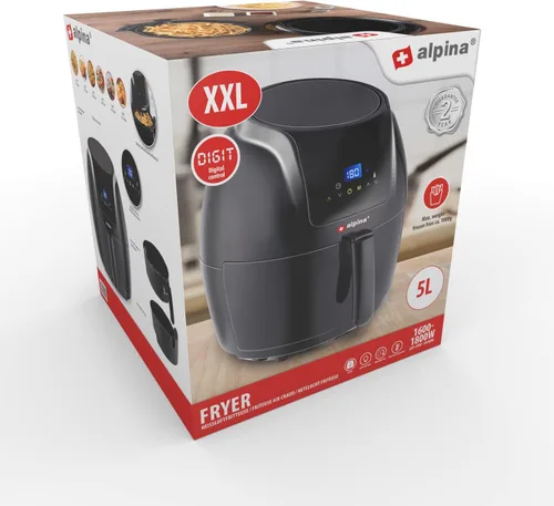 Miniatura 9 de alpina Air Fryer Oil Free Deep Fryer 5 Litre Electric Deep Fryer with Non-Stick Coating Digital Touch Screen 7-8 People