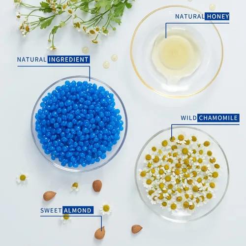 Miniatura 2 de Cuentas de cera de 2.5 lb/1100 g, kit de cera dura con 2 aceites de tratamiento de cera, cuentas de cera dura para piernas, axilas, cara y bikini