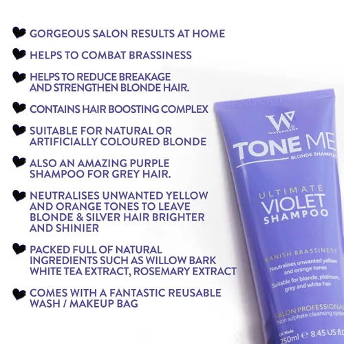 Miniatura 3 de Watermans Juego de champú morado y acondicionador morado con bolsa de maquillaje gratis, juego Watermans Life is Better in Blonde – Elimina