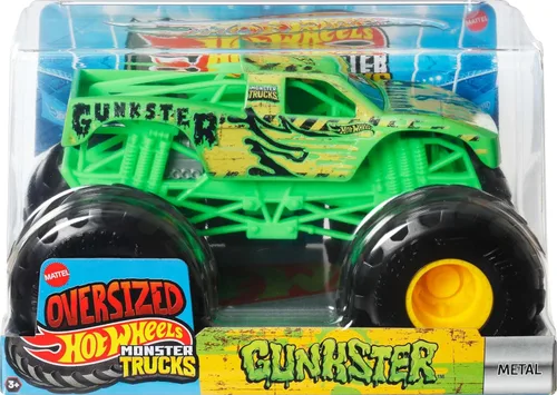 Miniatura 5 de Hot Wheels Monster Trucks, camión monstruo de gran tamaño, camión de juguete fundido a presión a escala 1:24 con ruedas gigantes y diseños geniales