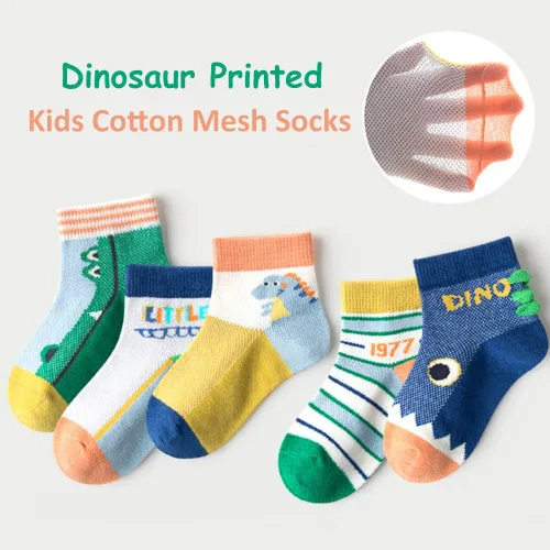 Miniatura 3 de SUITBOY Calcetines de malla de verano para bebés niños y niñas, calcetines de tobillo lindos de algodón, 5 pares